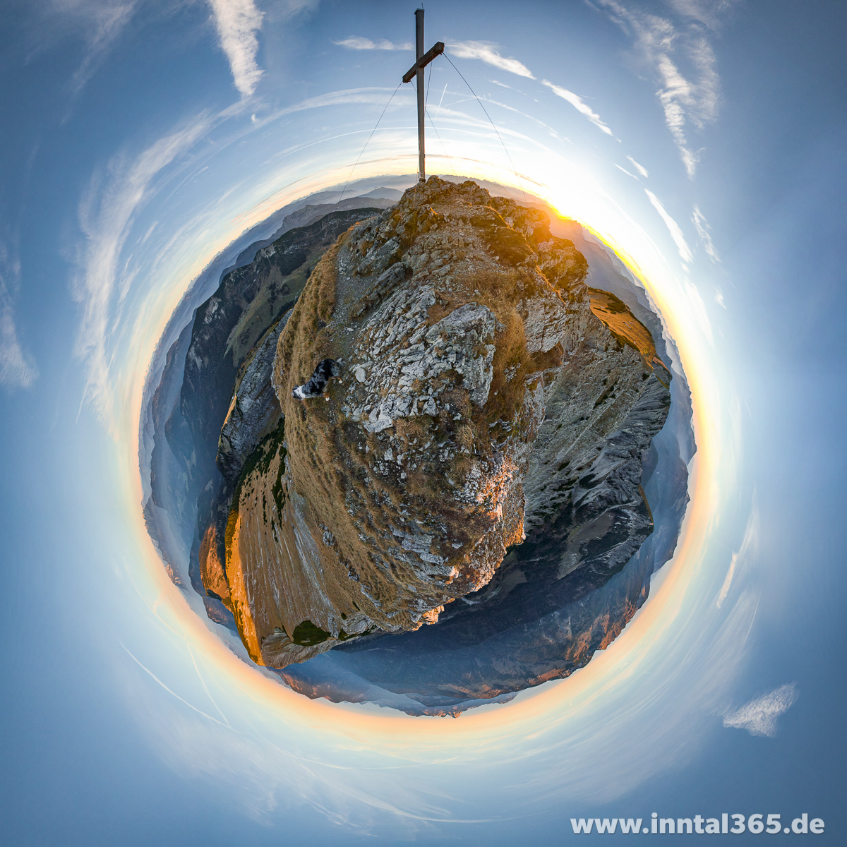 13.11.2015 - Hinteres Sonnwendjoch Panorama-Projektion kleiner Planet